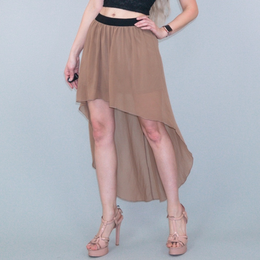 Neutral Boho High Low Skirt - Picture 3 of 8